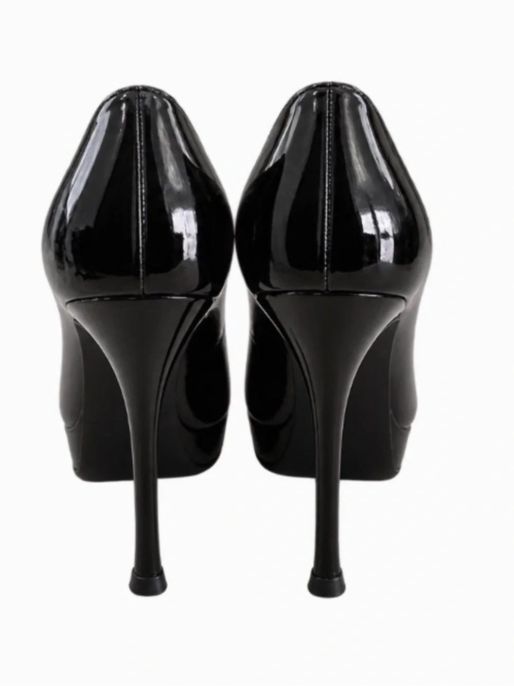YSL Saint Laurent Tribtoo Black Patent Leather Platform Pumps – Size 39
